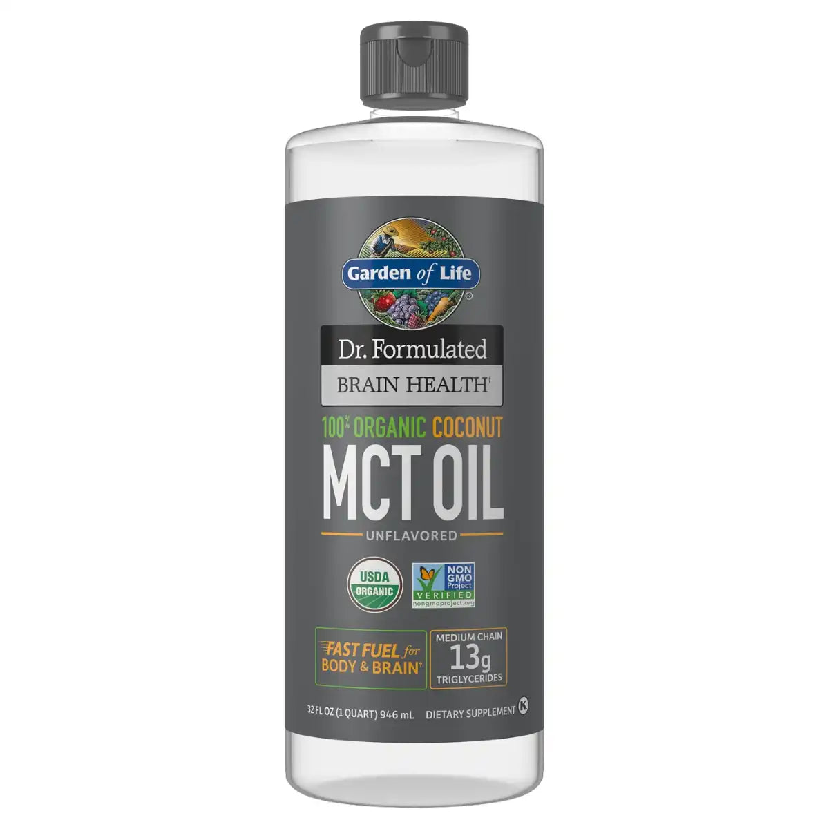 Dr. Formulated Brain Health Organic Coconut MCT Oil Liquid