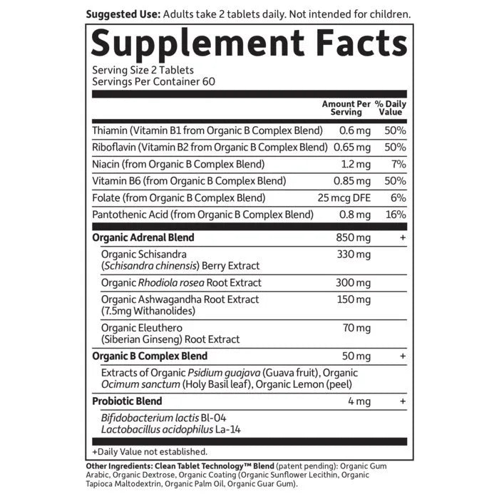Organics Adrenal Daily Balance? 120 Tablets