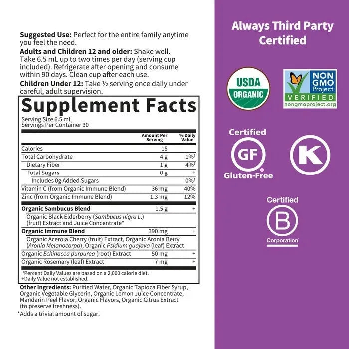 Organics Elderberry Immune Syrup? Liquid