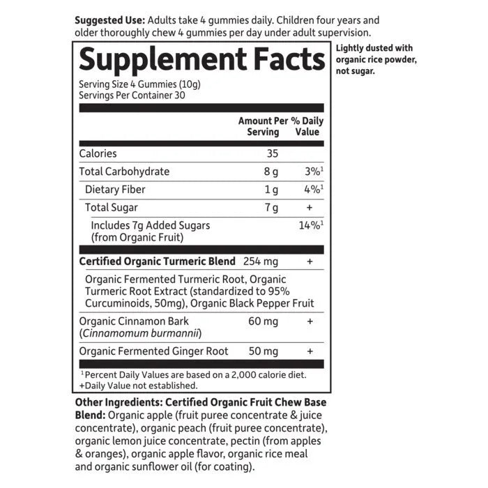 Organics Turmeric Inflammatory Response 120 Gummies?